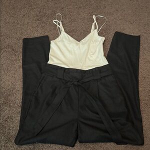 Express formal Cream and Black Jumpsuit